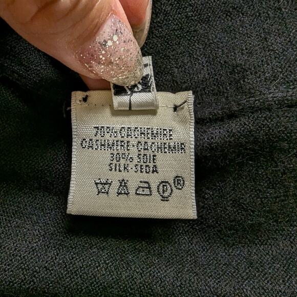 Hermes Black Cashmere Silk Chain D'Ancre Mock Turtleneck Gaultier 2007 Size 42 - Picture 8 of 9